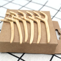 Fil dentaire réutilisable avec manche en bambou, saveur menthe, en nylon, biodégradable, matériau écologique, design tendance