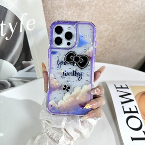 Nouvelle <span class=keywords><strong>Coque</strong></span> de Téléphone Antichoc TPU+PC Tendance 2026 avec Paillettes Époxy et Nœud Papillon 3D Diamanté pour XIAOMI 17T PRO 5G - Product Image 4