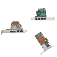 Tarjeta de Red Ethernet para Servidor PCI-E PCIe X4 con Puertos Gigabit RJ45 de Fibra Óptica de 10/100/1000 Mbps y Chips Intel I350