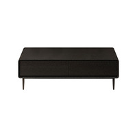 Table basse en bois massif noir style Wabi-sabi, meuble de salon multifonctionnel de style Mid-Century pour balcon et fenêtre en baie
