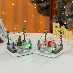 New Resin Rotating Music <b>Box</b> with <b>Light</b> <b>Up</b>, a Christmas Gift for Scene Decoration - Product Image 1