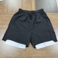 Shorts de sport 2-en-1 en maille noire personnalisés pour hommes – Double couche, idéal pour le basketball, le football, l'entraînement, la gym et la course – Vêtements OEM