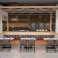 Meubles de restaurant commerciaux sur mesure, chaise de salle à manger avec pieds en métal, table avec plateau en pierre frittée, combo pour café, bistrot, restauration rapide occidentale
