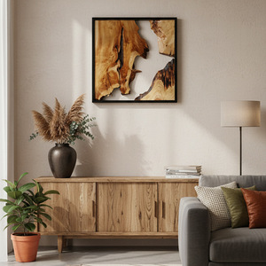 Solid Wood Creative <b>Frame</b> Picture Natural Style Rectangle Wooden <b>Frame</b> Handmade Collage Art For Living Room Bedroom Study - Product Image 1