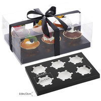 Boîte à cupcakes 6 pièces, emballage de présentation pour boulangerie, boîte transparente pour cupcakes, boîte en plastique cube pour emballage
