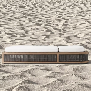 Chaises longues lourdes chaises longues en bois et parasols rotin <span class=keywords><strong>lit</strong></span> de soleil chaise longue piscine simple chaise longue gris - Product Image 1