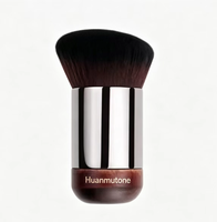 Petit pinceau à poudre avec manche, embout métallique, pinceau à blush, logo personnalisé, poils synthétiques doux, outil cosmétique pour le visage, pour la beauté