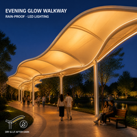 Pérgola de Membrana Tensada para Paisajismo, Toldo Impermeable, Techo de Tela PVDF con Estructura de Acero, Refugio Solar para Jardín
