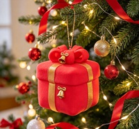 Coffret Cadeau de Noël : Jouet Squishy Doux à Remontée Lente, Simulation Cadeau Rouge, Jouet Sensoriel Anti-Stress à Presser et à Pincer