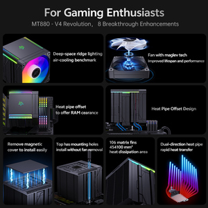 Snowman nhiệt kép Ống argb LED CPU làm mát không khí tương thích <span class=keywords><strong>Intel</strong></span> Core i5/i7/I9 cho AMD Ryzen 5/7/9 5V nhôm máy tính để bàn PC làm mát - Product Image 6