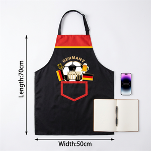 Tablier de cuisine en polyester imperméable sur mesure, thème Coupe du Monde Maroc, motifs graphiques, vente en gros, pour événements - Product Image 3