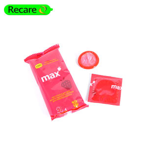 واقيات ذكرية مطبوعة حسب الطلب بنكهة الفراولة، وردية اللون، مجانية من الحكومة - Product Image 1