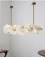 Lustre LED en verre doré à hauteur réglable, lampe suspendue pour salon, luminaire de plafond de luxe pour la décoration de la maison, vente chaude