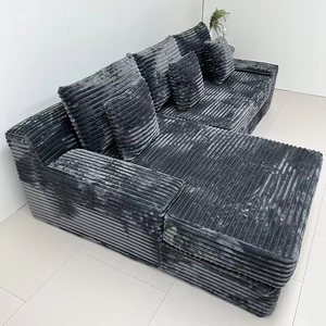 Paket vakum Eropa Sofa ranjang korduroi ruang tamu Sofa Convertible Sofa kompresi Modular Pembagi Blok tahu Modern - Product Image 5