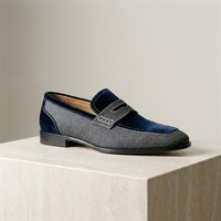 Mocassins à bout carré avec boucle argentée pour hommes, design contemporain, chaussures habillées de luxe, chaussures formelles professionnelles sophistiquées