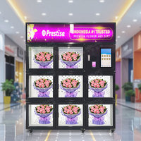 Mesin Penjual Bunga Pintar dengan Layar dan Penetapan Harga Jarak Jauh, Mesin Penjual Bunga 8-Grid dengan Kulkas untuk Penempatan yang Fleksibel