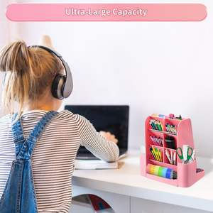 Многофункциональный креативный пластиковый органайзер для канцелярии на рабочий стол, вращающийся на 360 градусов, с календарем и часами, современный дизайн - Product Image 3