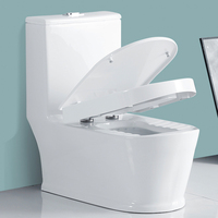 WC à la chinoise en céramique de Chaozhou avec couvercle de siège, double chasse d'eau, WC monobloc