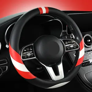 Car Driver Fur/Skin Feel Curved Color Matching Soft Steering Wheel Cover
