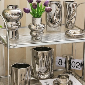 Vase en porcelaine argentée nordique, design créatif classique moderne, art floral de luxe, décoration de table basse et de jardin, <span class=keywords><strong>idées</strong></span> <span class=keywords><strong>cadeaux</strong></span> pour la maison - Product Image 4