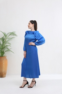 Miyake femmes à manches longues Style Boho <span class=keywords><strong>robe</strong></span> élégante modeste Maxi plissé tenue décontractée pour le bal d'été grande taille pour les femmes musulmanes - Product Image 6