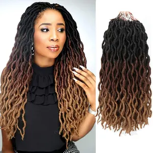 Wholesale Afro Kinky Cheap Natural Curly Twist Crochet Hair Wig Synthetic Dreadlock Faux Locs Crochet Braid Hair For Black Women
