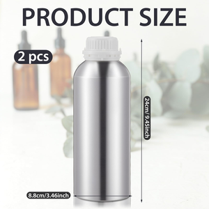 Flacon cosmétique rond en aluminium avec bouchon à vis, cadeau d'affaires, léger, design moderne pour lotion, sérum, huile essentielle - Product Image 2