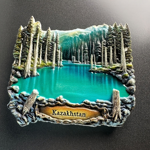 Aimant de réfrigérateur en résine 3D, paysage <span class=keywords><strong>naturel</strong></span> du <span class=keywords><strong>Parc</strong></span> national de Yellowstone, États-Unis, Kazakhstan, motif plat 2D, Grand Prismatic Spring - Product Image 5