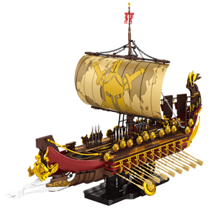 Reobrix 66104 Bateau de guerre spartiate grec ancien, ensemble de blocs de construction, grand modèle de voilier, <span class=keywords><strong>jouet</strong></span> de construction DIY, cadeau à exposer - Product Image 6