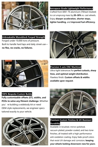 Jantes de voiture en alliage noir à rayons fendus en Y, personnalisées, 19, 20, 21 pouces, pour FF21 BMW Audi <span class=keywords><strong>Tesla</strong></span> Mercedes VW - Product Image 4