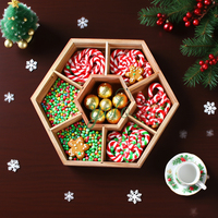 Plateau de service en bois portable décoratif de luxe pour Noël, plateau de présentation de gâteaux, boîte à bonbons, cadeau personnalisé pour la maison, table basse