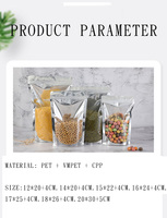 Vente en gros Sacs transparents réutilisables auto-scellants pour aliments frais Cuisine Cuisson Fruits secs Thé Bonbons Emballage de boîte-cadeau