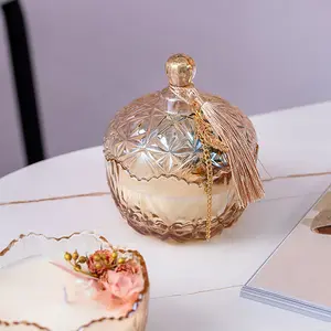Benutzer definierte neue Aroma therapie Luxus Private Label Romantische Kunst Glas Duft kerzen für Home Decoration