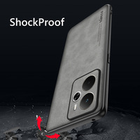 Étui de sensation de peau en cuir rétro de luxe pour Realme 14 Realme14 5G housse souple en Silicone mat antichoc pour Realme 14X 14T
