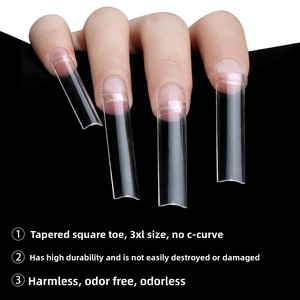 Lot de 504 <span class=keywords><strong>faux</strong></span> <span class=keywords><strong>ongles</strong></span> extra longs en forme de tuyau, transparents, entièrement adhésifs, couvrance totale, taille XXXL, motif denim, en boîte, pour l'export. - Product Image 3