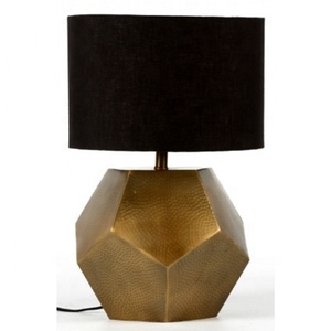 Geometric Brass Table Lamp With <b>Black</b> <b>Shade</b> Contemporary Home Decor Indoor Living Room <b>Lighting</b> - Product Image 1