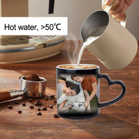 Tasse personnalisée 11 oz à changement de couleur selon la température, tasse sensible à la chaleur avec photo, image ou logo personnalisé