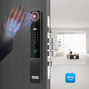 Kunci Pintu Pintar Modern menampilkan Alexa Tuya mendukung pemindai Nadi telapak tangan ID sidik jari dan pengenalan wajah kunci pintu pintar - Product Image 6