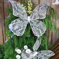 Adornos de Mariposas de Encaje de Gasa Hechos a Mano, Decoración Romántica para Bodas, Suministros para Arreglos de Bodas en Interiores y Exteriores