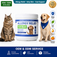 Complément alimentaire pour animaux de compagnie sensibles : Friandises à mâcher douces anti-démangeaisons à absorption rapide pour chiens et chats, avec Quercétine, Oméga-3, Biotine et Collagène pour le soulagement des allergies cutanées
