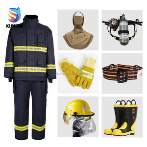 Combinaison de pompier en aramide NFPA 1971, veste et pantalon ignifuges, bleu marine, tissu sergé durable, combinaisons de pompier en meta-aramide IIIA - Product Image 1