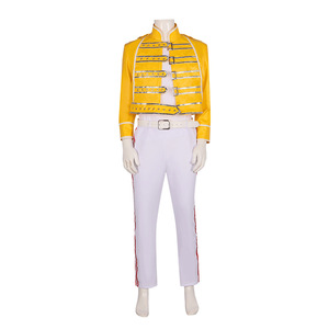 Disfraz de Cosplay de Freddie Mercury, Chaqueta Militar Amarilla, Uniforme de Banda - Product Image 1