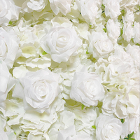 Le mur de fleurs élégantes artificielles de rose blanche est utilisé pour l'aménagement paysager d'événement d'anniversaire de décoration de fond de mariage en plein air