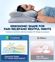 Oreiller cervical orthopédique en mousse à mémoire de forme, sans odeur, antibactérien, soutien du cou pour dormir au lit, soulagement de la douleur