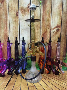 Kustom Pabrik Chicha Sheesha Rusia Set merokok Resin Nargile biru mewah Ak47 bentuk senjata Chicha Shisha besar Ak 47 Hookah - Product Image 4