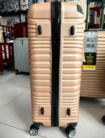 Ensemble de 3 valises de voyage en ABS, texture ondulée champagne, coque rigide, valise à roulettes, vente en gros