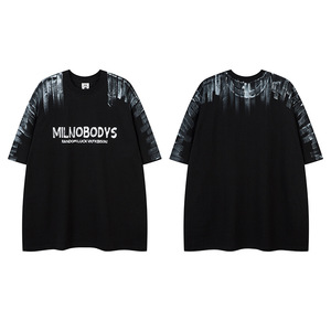 T-shirt en maille à manches courtes pour homme, été, nouveau, séchage rapide, cool, style rétro américain, graffiti <span class=keywords><strong>Salona</strong></span> 7A, antibactérien, anti-boulochage, tendance - Product Image 6