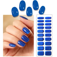 20 PCS Strip Kuku Gel Semi-Cured 3D Glossy Non-Toksik Warna Plum Tua Cat Eye Ungu Tua, Membutuhkan Lampu UV, Kualitas Salon, Mudah Dipakai