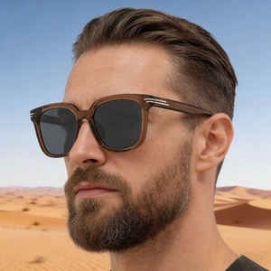 Gafas de Sol Cuadradas Kolabon para Hombre, Lentes Polarizadas TAC con Protección UV400, Marco de Metal y Plástico, Protección Solar para Conducir al Aire Libre - Product Image 1