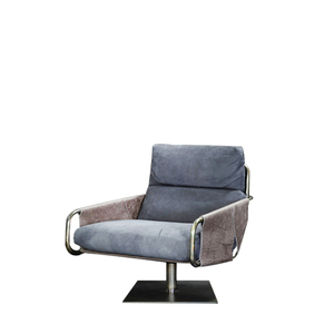 家具家居家具玻璃纤维餐饮<span class=keywords><strong>Imola</strong></span>现代设计师奢华生活旋转休闲皮革休息室口音沙发椅 - Product Image 4